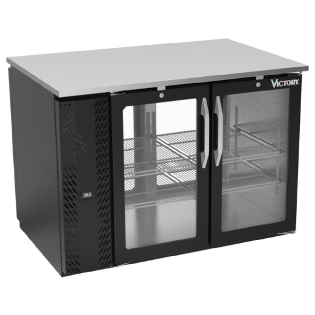 Victory VBB48HC-G-PT-B - Pass-Thru Back Bar Refrigerator, Two-section, 48"W X 32-3/4”D X 34"H