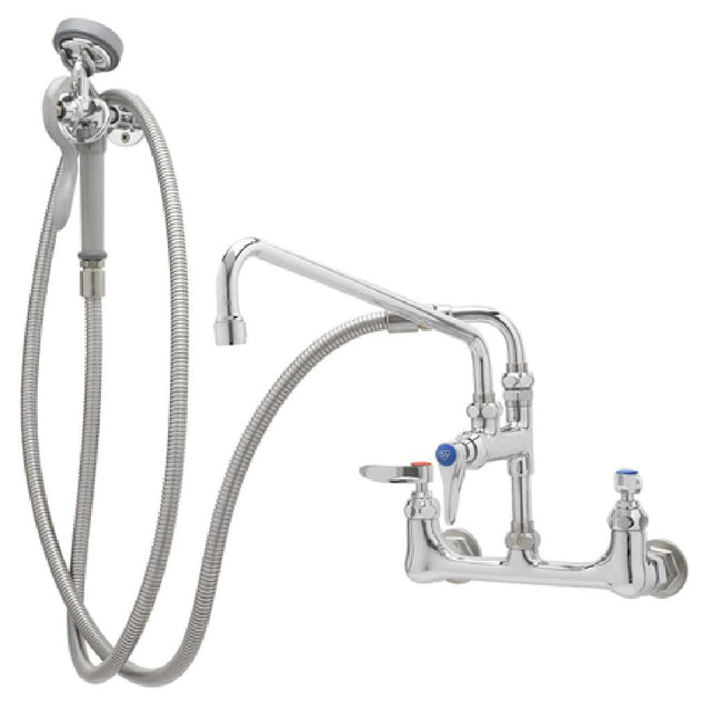 T&S Brass B-0175-06 Spray Assembly Wall Mount Mixing Faucet With 8" Adjustable Centers