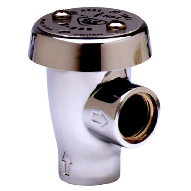 T&S Brass B-0968 Atmospheric Vacuum Breaker 3/8" IPS Female Inlet & Outlet Polish Chrome-plated