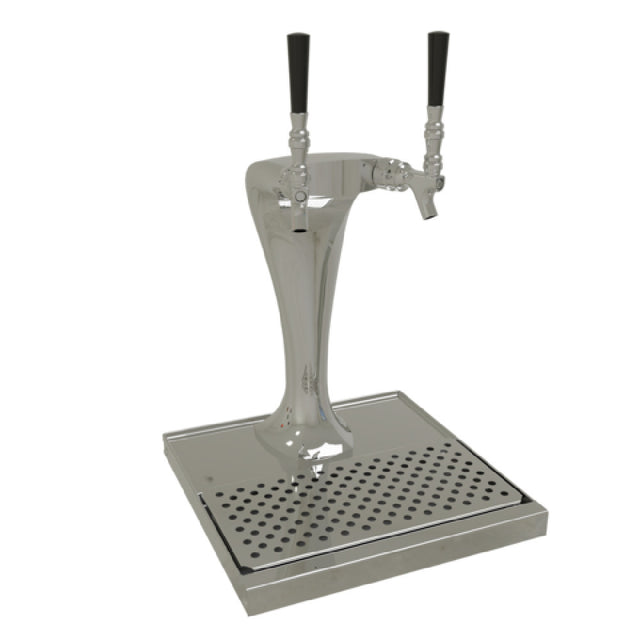 Glastender CBT-2-MFR Cobra Draft Dispensing Tower Countertop (2) Stainless Steel Faucet (handles Not Included)