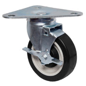 BK Resources 5HBR-TR5-PLY-PS4 Caster Kit 5" Diameter Heavy Duty Swivel With 5-3/8" X 7-1/2" Triangular Plate