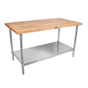 John Boos JNS02-X Work Table Wood Top 48"W X 24"D X 35"H Overall Size