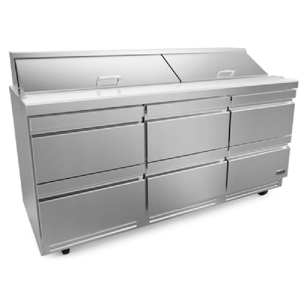 Fagor Refrigeration FST-72-18-D6-N Sandwich/Salad Top Refrigerator 72-1/2"W (6) Drawers (accommodates 4" Deep Pans Pans Not Included)