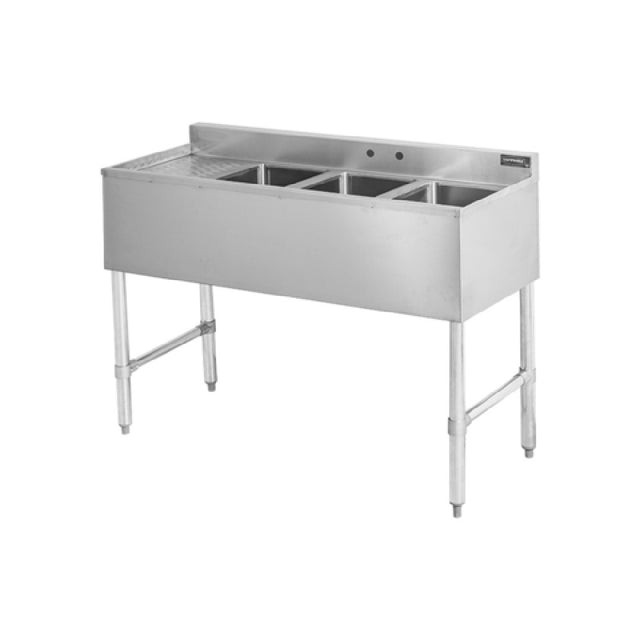 Sapphire Manufacturing SMBS-3R Underbar Sink Three Compartment 10"x14"x10" Compartments