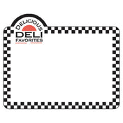 Hubert 80303 - Merchandising Tag, "Delicious Deli Favorites" With Black Checkered Border
