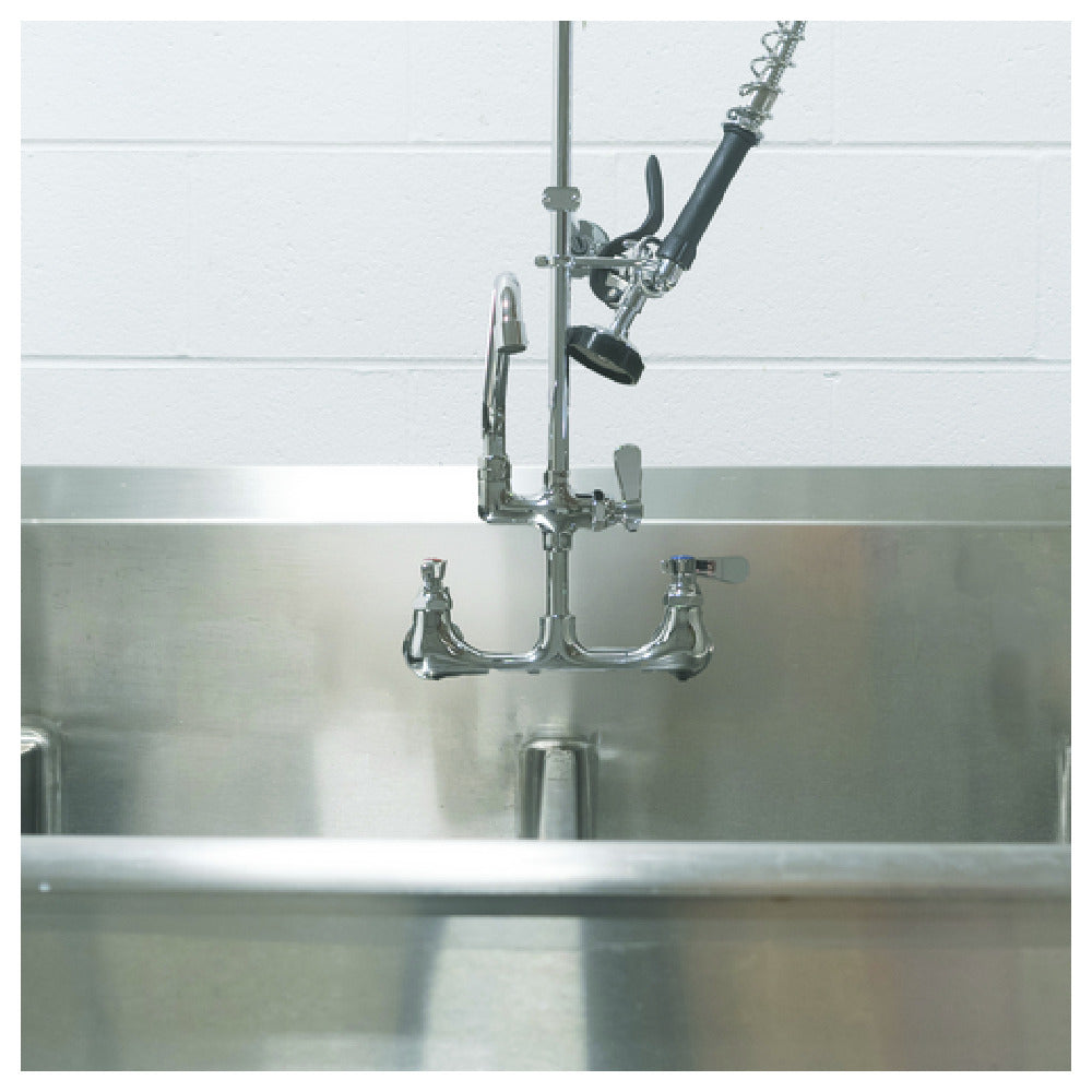 Hubert 178422 - Kratos Pre-Rinse Faucet With 8" Centers, Wall-mount, 1.15 GPM