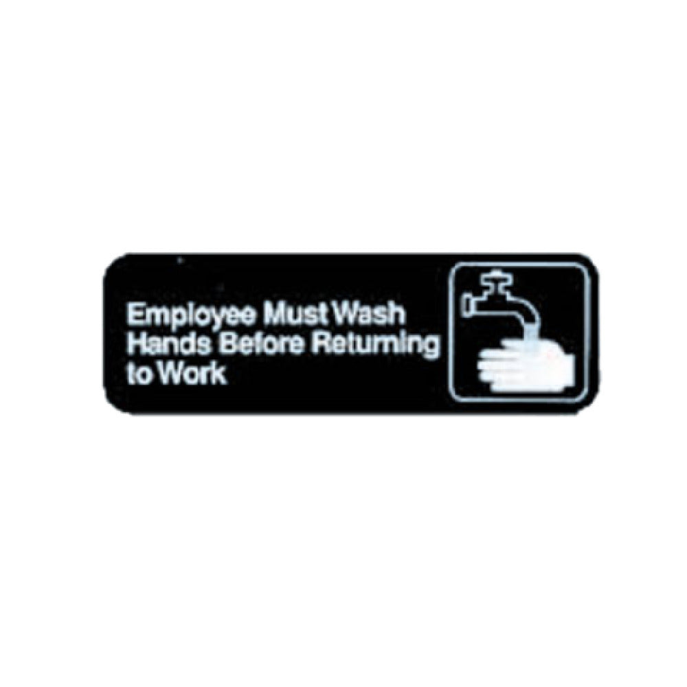 TableCraft Products 394530 - Cash & Carry Sign, 3" X 9", "Employees Must Wash Hands Before Returning To Work"
