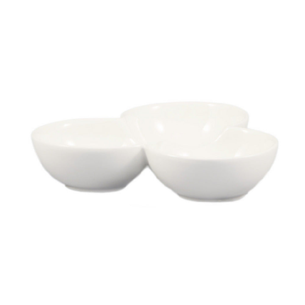 CAC China COL-43 Accessories Divided Bowl 3 Oz. Per Compartment 8-1/2"L X 8-1/2"W X 1-3/4"H