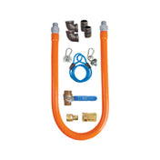 BK Resources BKG-GHC-7524-SCK9 Gas Hose Connection Kit # 9 Includes 24" Long X 3/4" I.D. Stainless Steel Hose With Radial Wrap & Protective Translucent Coating