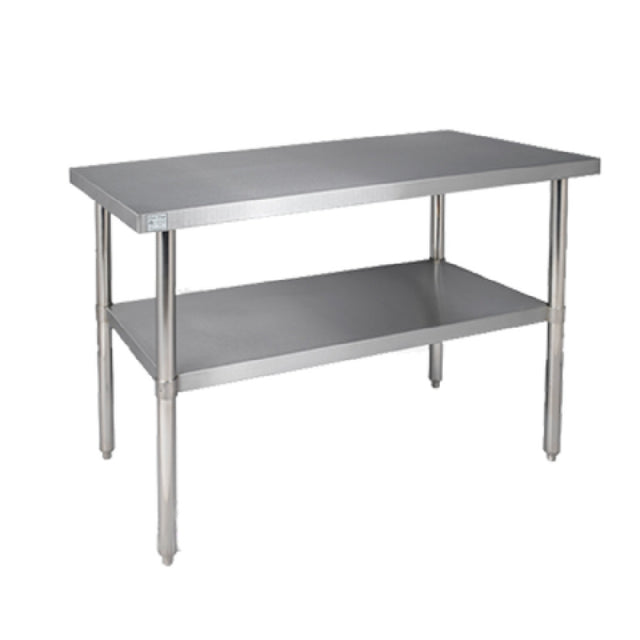 Klinger's Trading 16GA-AST2448 Work Table 48"W X 24"D X 36"H 16/430 Stainless Steel Top