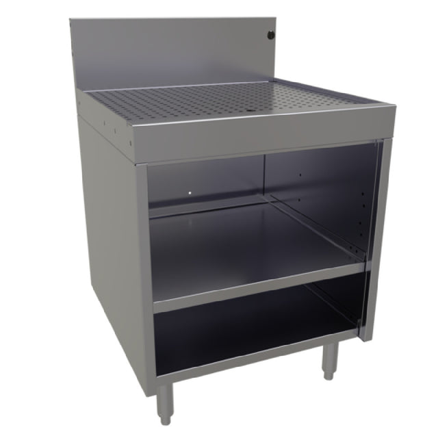 Glastender DBCB-24-LD Underbar Drainboard Open Front Cabinet Base 24"W X 24"D