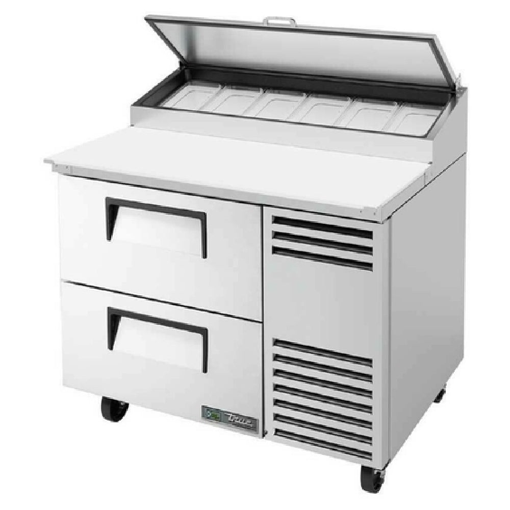 True Refrigeration TPP-AT-44D-2-HC Pizza Prep 33 41°F Pan Rail