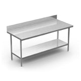 Winholt DTSB-3084 Work Table 84"W X 30"D X 34"H 16/304 Stainless Steel Top