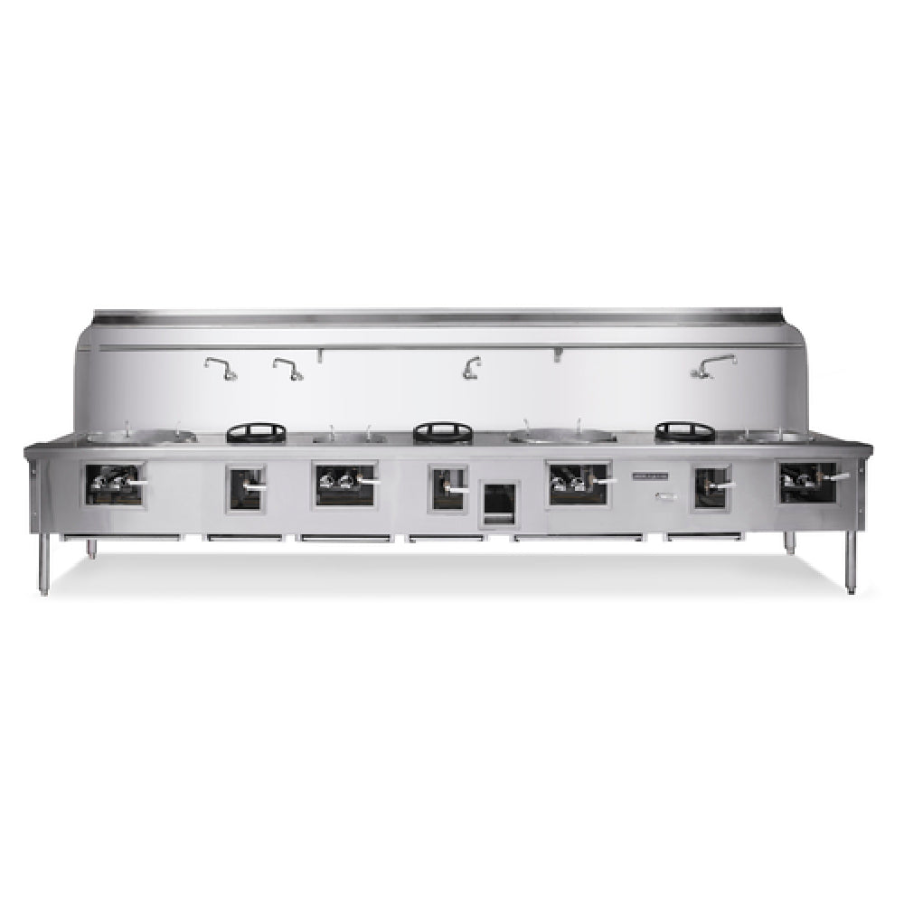 American Range ARCR-7 Culinary Series Chinese Range Gas (7) Burners & (4) Manually-controlled Swing Faucets