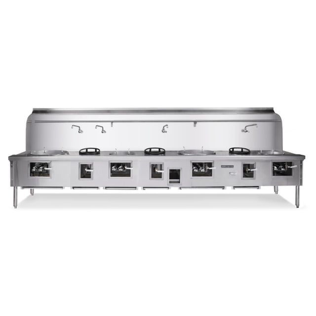 American Range ARCR-7 Culinary Series Chinese Range Gas (7) Burners & (4) Manually-controlled Swing Faucets