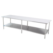 Sapphire Manufacturing SMT-18120S Work Table 120"W X 18"D 18/400 Stainless Steel Reinforced Top