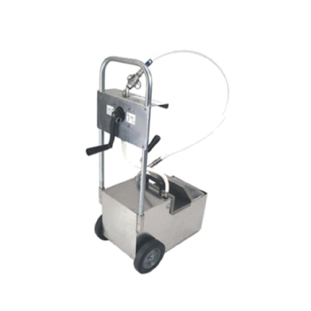 MirOil USA HOD0640 Oil Filter Machine With Hand Operated Hot Oil Pump Also Use As Discard Trolley With #D900B EZ Flow Reusable Filter/fryers With Drain Valves Included
