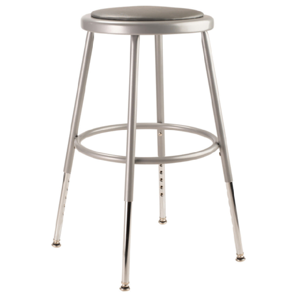 National Public Seating 6418H NPS® Heavy Duty Vinyl Padded Steel Stool 19"-27"