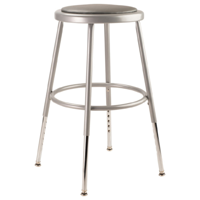 National Public Seating 6418H NPS® Heavy Duty Vinyl Padded Steel Stool 19"-27"