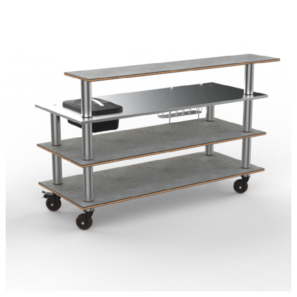 Steelite MGCMLC05GSXH - Modular Pro Bar Grey Slate Stainless Steel Heavy Duty Casters