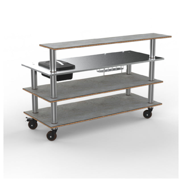 Steelite MGCMLC05GSXH - Modular Pro Bar Grey Slate Stainless Steel Heavy Duty Casters