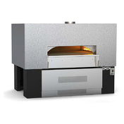 Wood Stone FD-11275RFGRRIRW Fire Deck Stone Hearth Oven Two Radiant Flames On Right Side With Infrared Under Floor Burner And Option To Burn Wood On Left Side