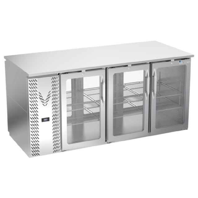 Victory VBB72HC-FG-PT-S - Pass-Thru Back Bar Refrigerator, Food Rated, Three-section