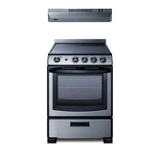 Summit REXH24RSS Electric Range & Convertible Hood Set 24"W Stainless Steel Under Cabinet Convertible Range Hood