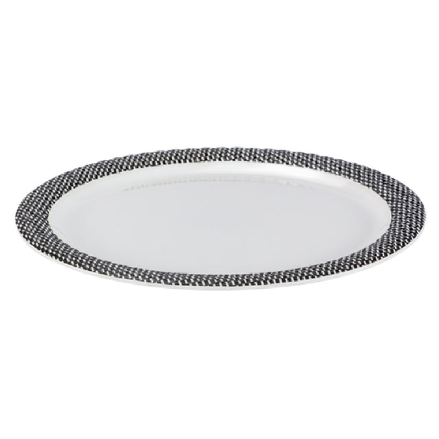Bon Chef 53925WHITE-BLK Buffet Plate 12-1/2" Dia. Round