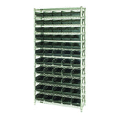 Quantum WR12-106CO Bin Wire Shelving System Conductive 36"W X 24"D X 74"H Overall Size
