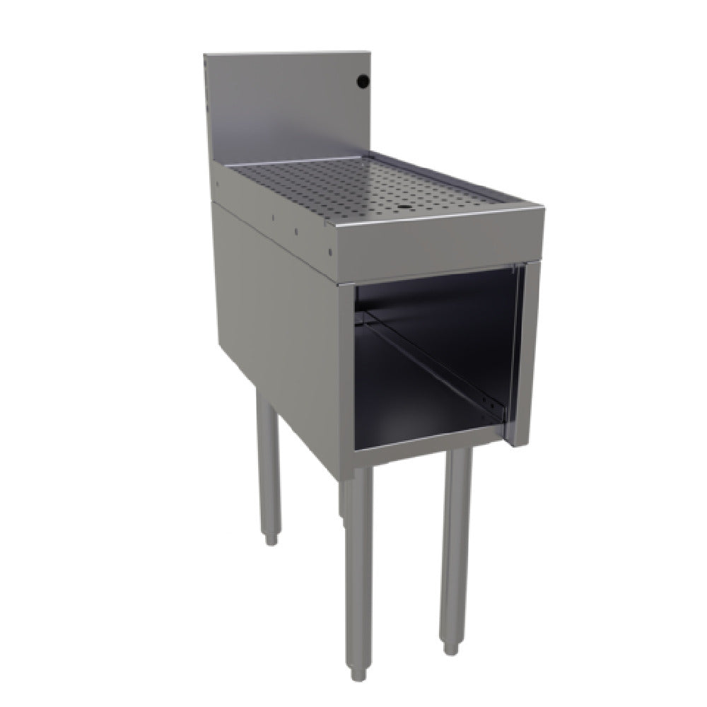 Glastender DBHB-12-LD Underbar Drainboard Half Cabinet Open Front Base 12"W X 24"D