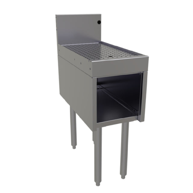 Glastender DBHB-12-LD Underbar Drainboard Half Cabinet Open Front Base 12"W X 24"D