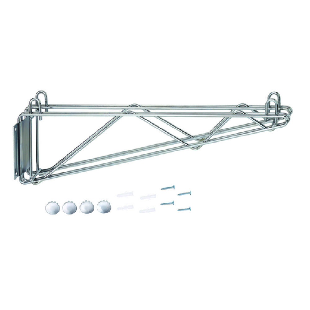Hubert 78075 - CenPro Wall Mounting Brackets For Chrome Wire Shelving, 21" D, (2 Per Set)