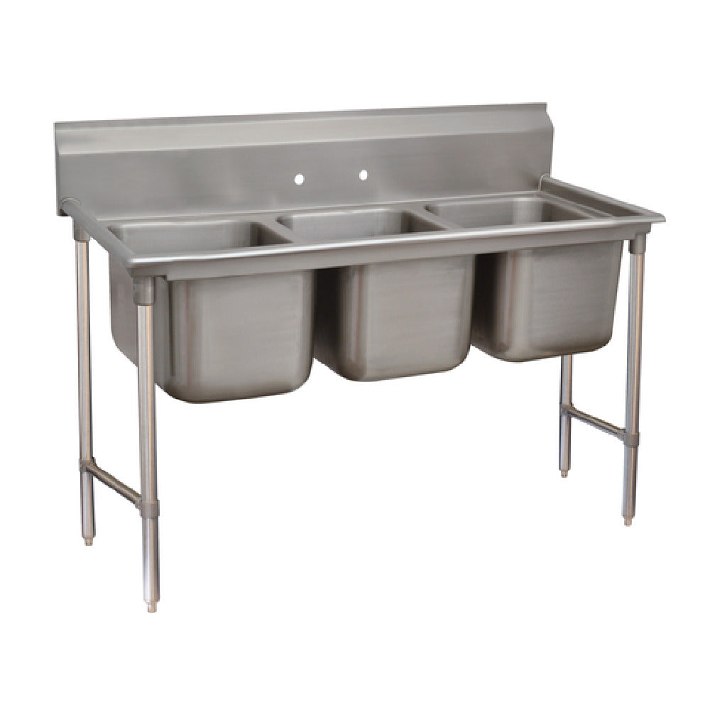 Advance Tabco T9-3-54-X Special Value Regaline Sink 3-compartment 20" Front-to-back X 16" Wide Sink Compartment
