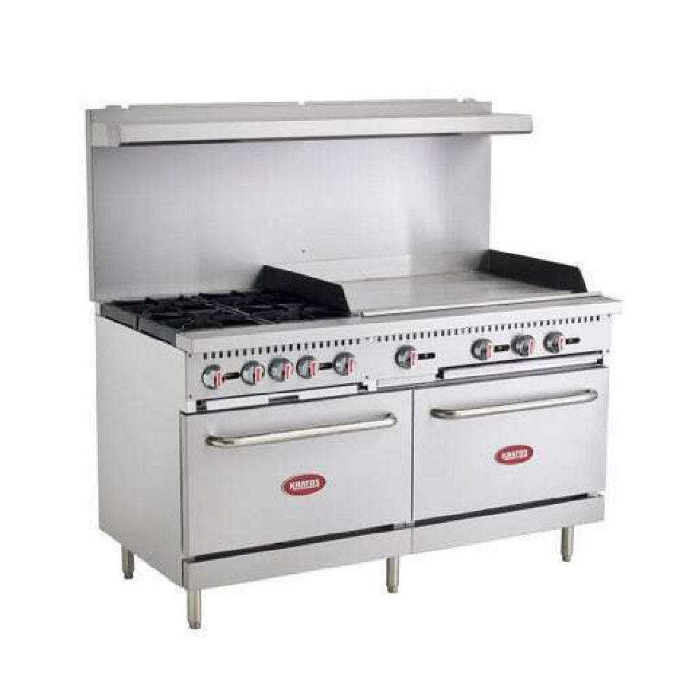 Hubert 134145 - (134145) Kratos® Gas Range, 60"W X 32-3/5"D X 60"H, Natural Gas