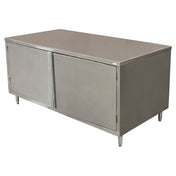 BK Resources CST-2472HL Chef Table Cabinet Base With Hinged Doors & Lock 72"W X 24"D X 34-3/4"H Overall Size