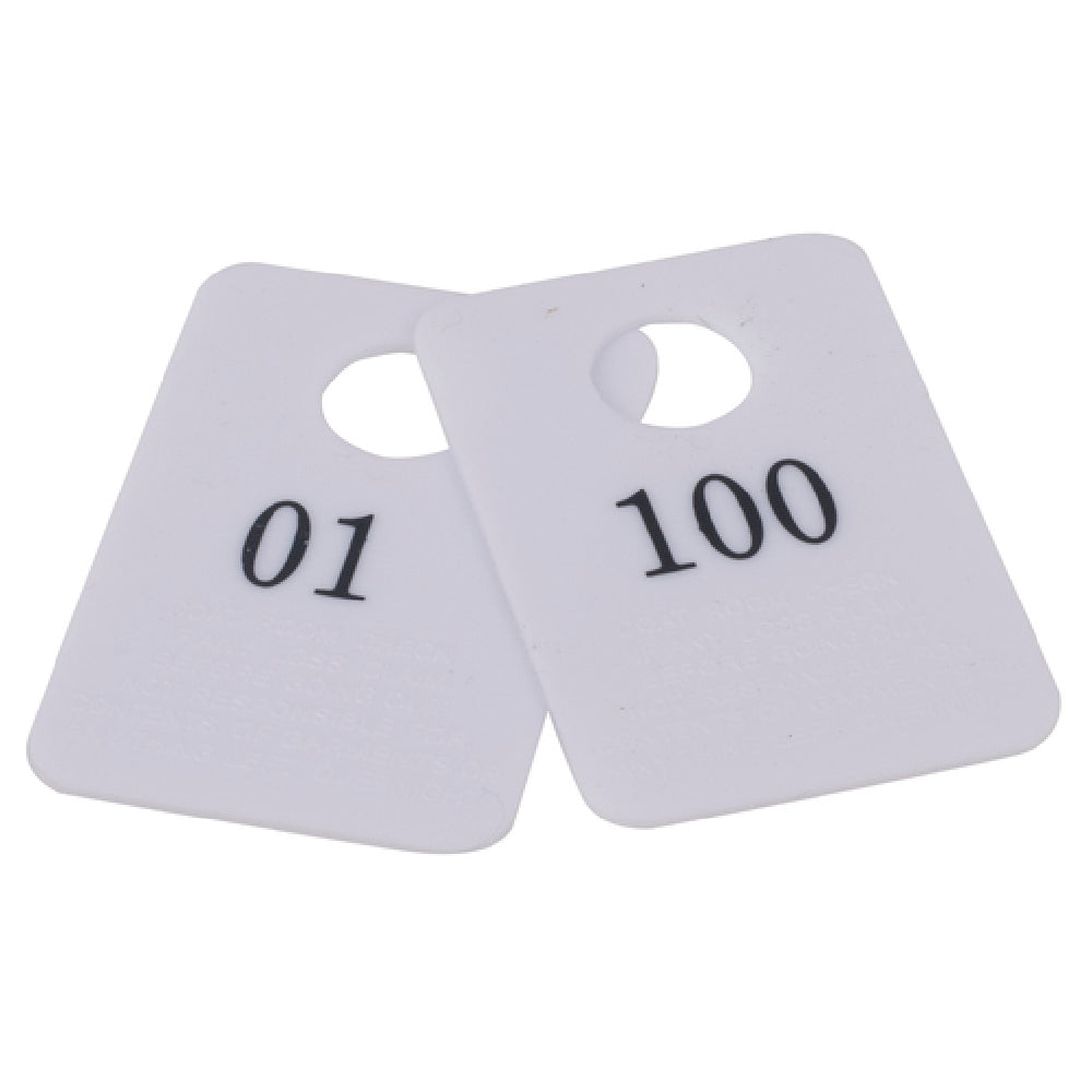 Stanton Trading 5PCR-1-100 Coat Room Checks Plastic With Hanger Hold And "Not Responsible" Disclaimer (set Is Numbered 1-100 & Includes 1 Of Each Number)