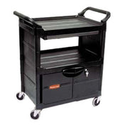 Rubbermaid FG345700BLA Utility Cart 33-5/8"L X 18-5/8"W X 37-3/4"H (3) Shelves