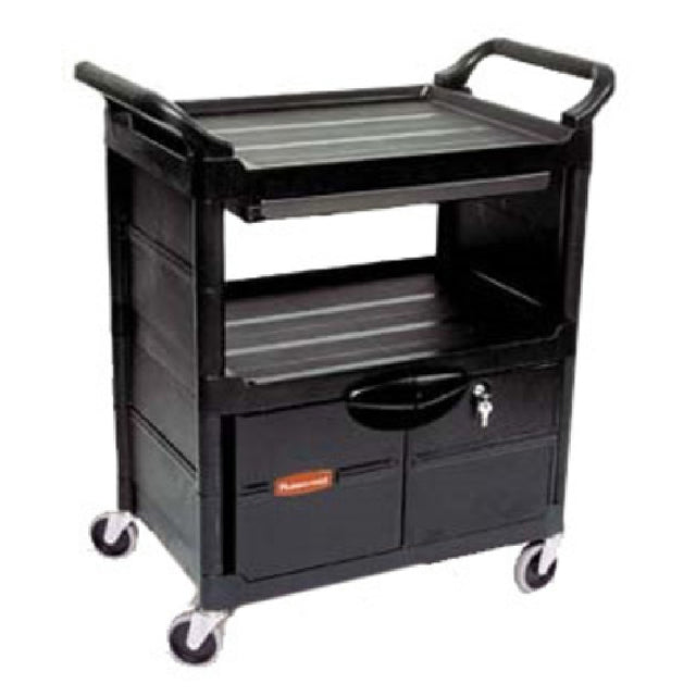 Rubbermaid FG345700BLA Utility Cart 33-5/8"L X 18-5/8"W X 37-3/4"H (3) Shelves
