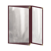 Risch TETBQ 8.5X14 Deluxe Clear Sewn Menu Cover 8-1/2" X 14" Triple Pocket Booklet