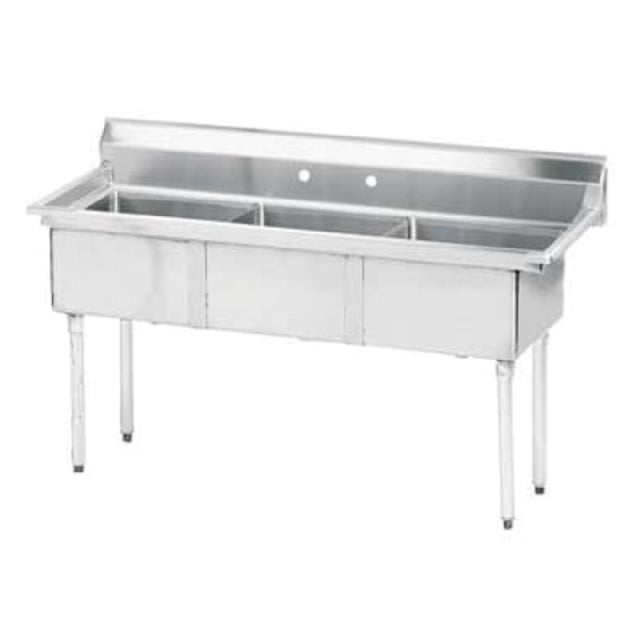 Advance Tabco FE-3-1812-X Special Value Fabricated Sink 3-compartment No Drainboards