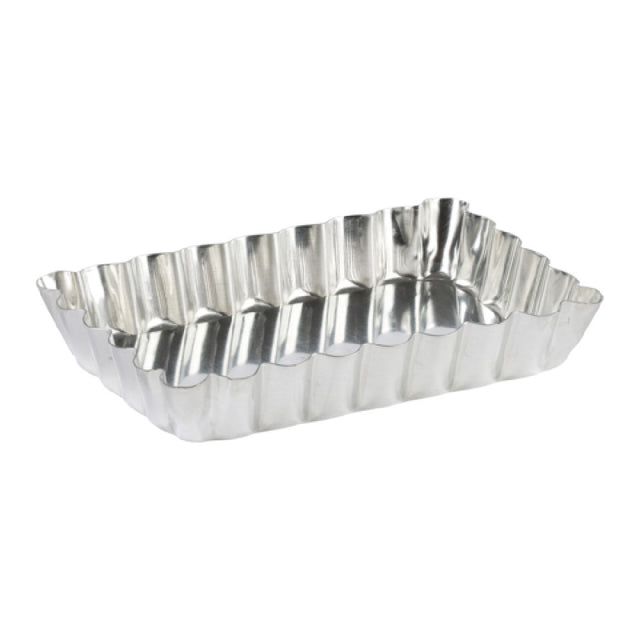 Louis Tellier 195330 Tart Mould 4.76"W X 2.95"D X 0.90"H Rectangular Fluted