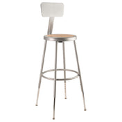 National Public Seating 6224HB NPS® Heavy Duty Steel Stool With Backrest 25"-33"