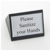 American Metalcraft SIGNSH Please Sanitize Sign Triangular 3"W X 1-3/4"H