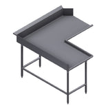 Winholt CDT-14-C-60L - Corner Clean Dish Table, Left To Right, Stainless Steel Legs And Clad Bullet Feet