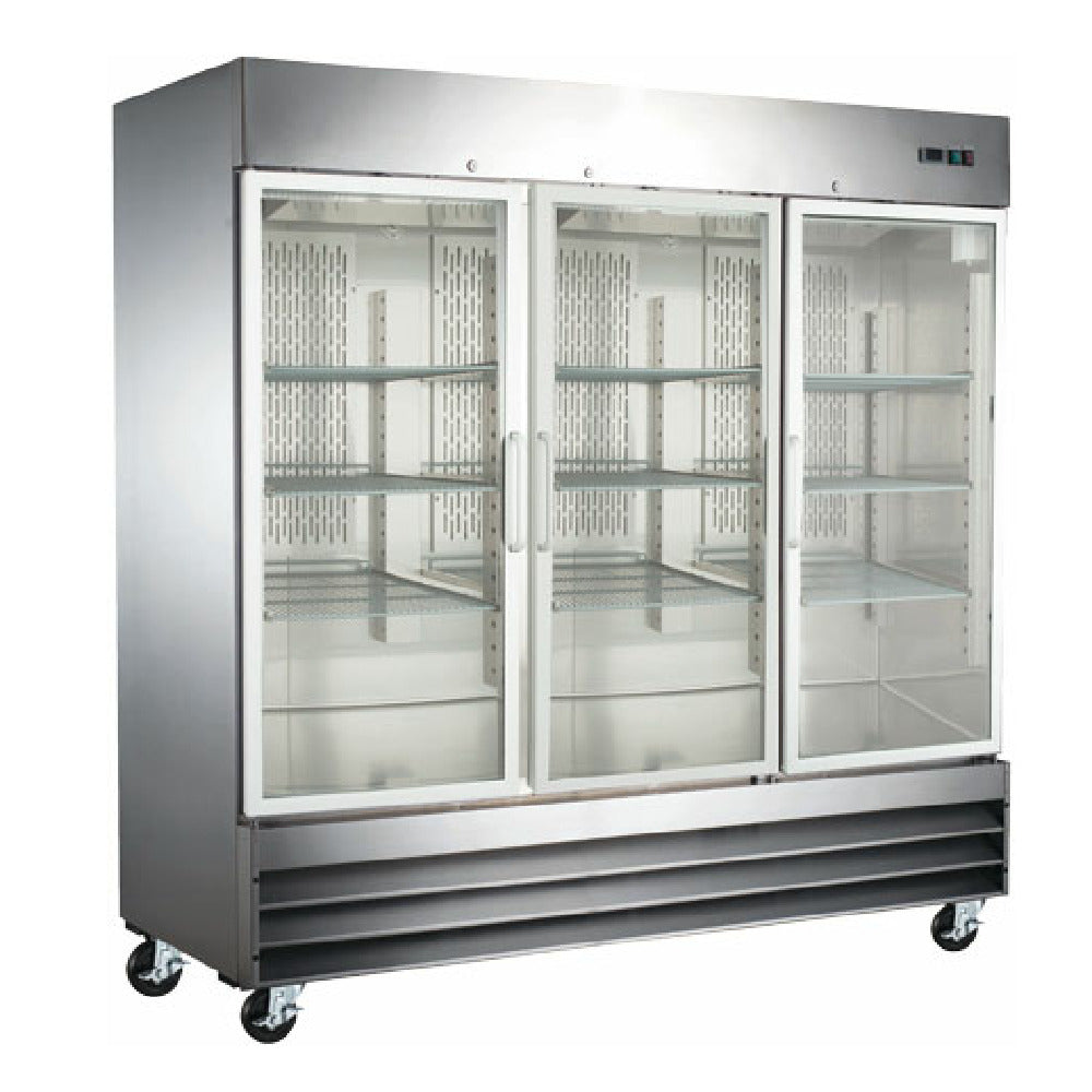Omcan 51028 (RE-CN-0067-G-HC) Refrigerated Display Reach-in Three-section