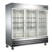 Omcan 51028 (RE-CN-0067-G-HC) Refrigerated Display Reach-in Three-section