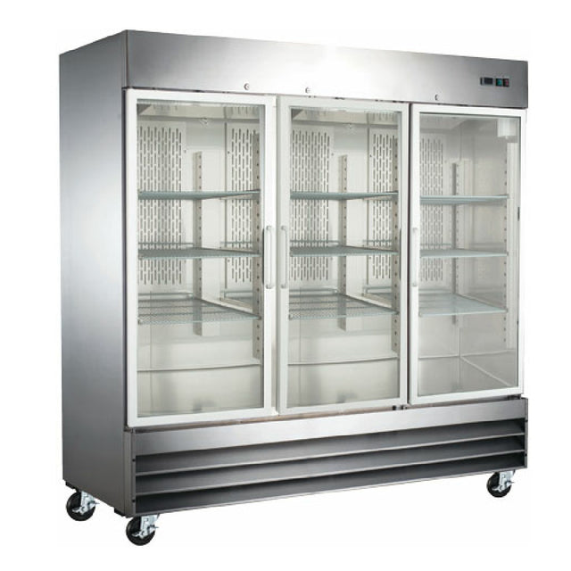 Omcan 51028 (RE-CN-0067-G-HC) Refrigerated Display Reach-in Three-section