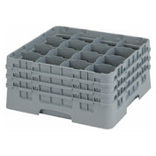 Cambro 16S738151 Camrack® Glass Rack With (3) Soft Gray Extenders Full Size