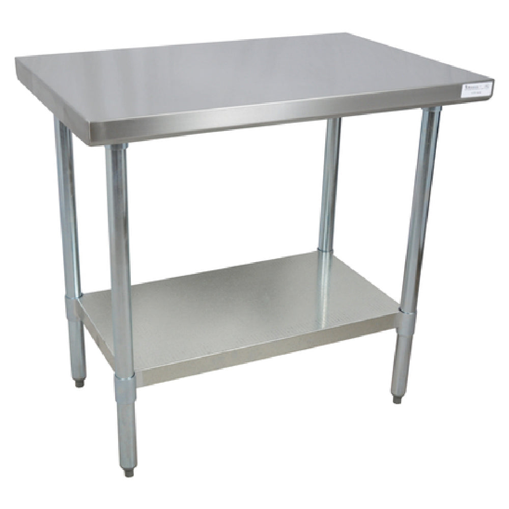 BK Resources QVT-4836 Work Table 48"W X 36"D X 34-3/4" H 14/304 Stainless Steel Top Reinforced With (3) 2" Rectangular Steel Tubing